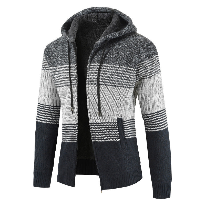 Herren Strickjacke mit Kapuze ModeGeist