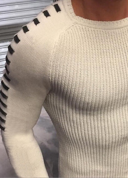 Herren Strickpullover mit innovativem Design und strukturierten Ärmeln ModeGeist