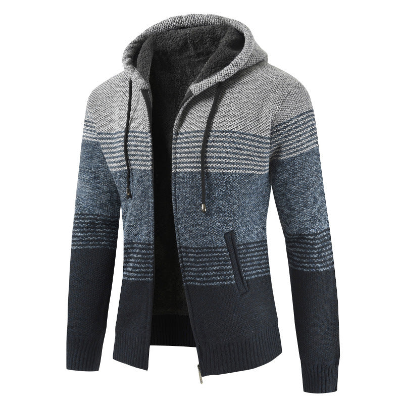 Herren Strickjacke mit Kapuze ModeGeist