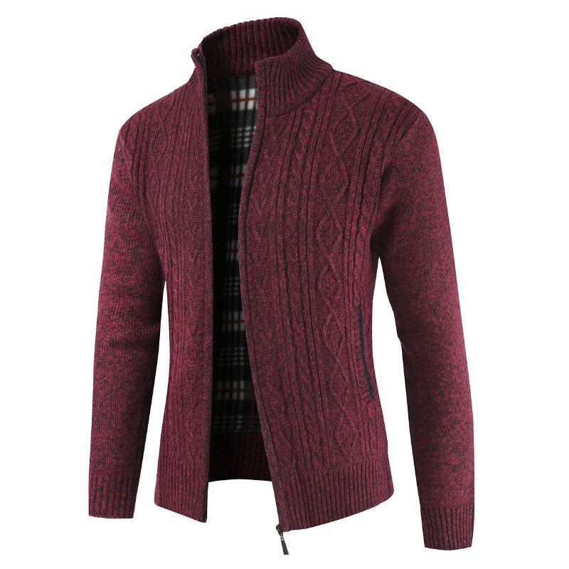 Herren Strickjacke mit Reißverschluss und Stehkragen ModeGeist