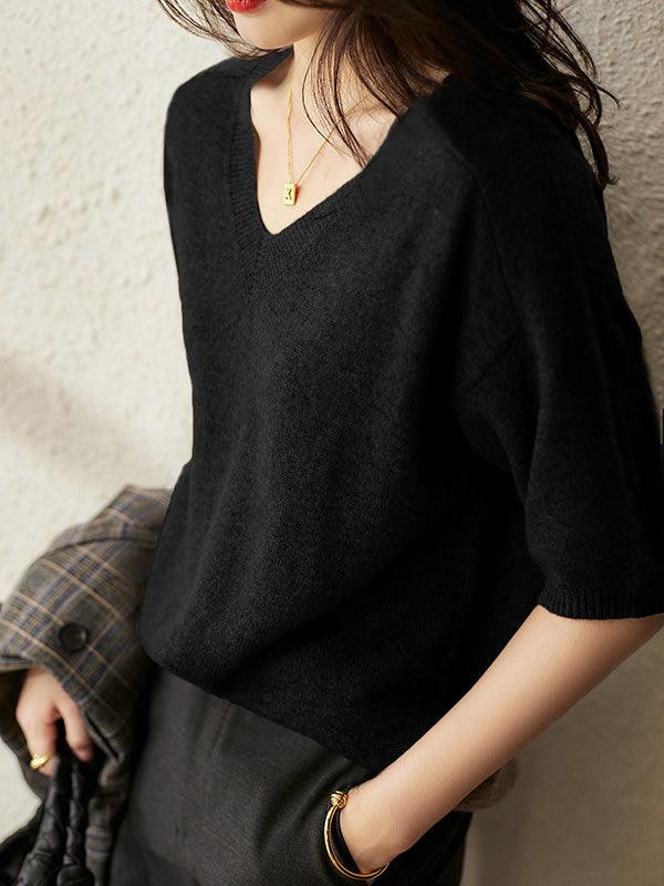 ModeGeist | weicher Cashmere-Pullover mit V-Ausschnitt für Damen