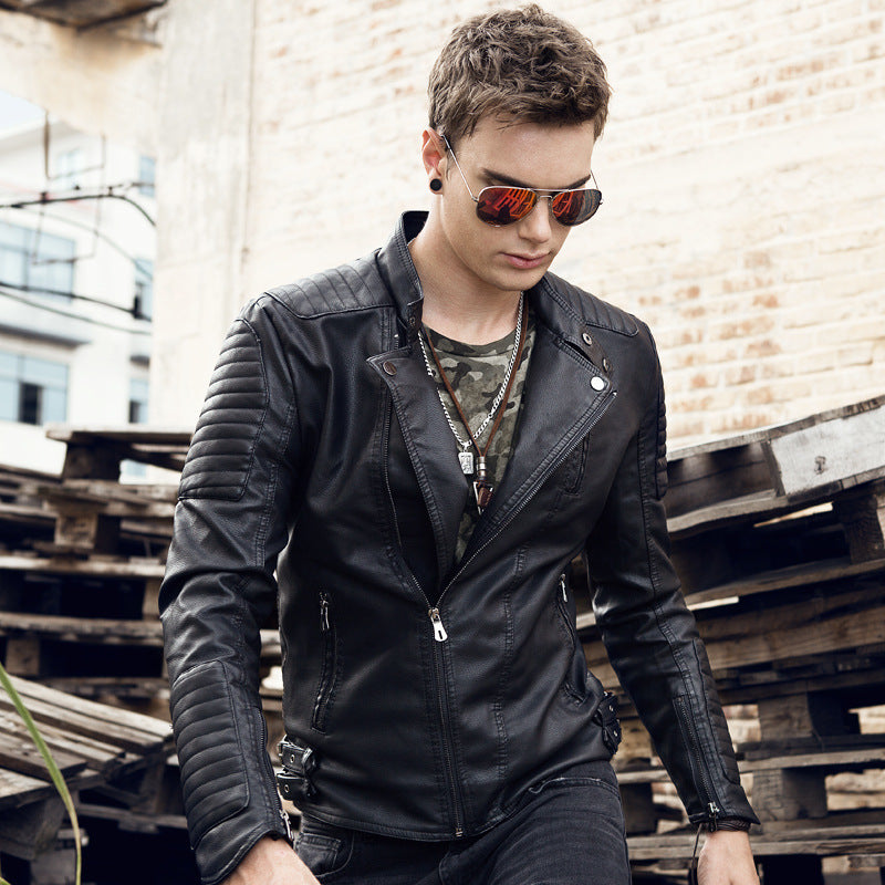 Herren Bikerjacke im modernen Design mit robusten Reißverschlusstaschen ModeGeist