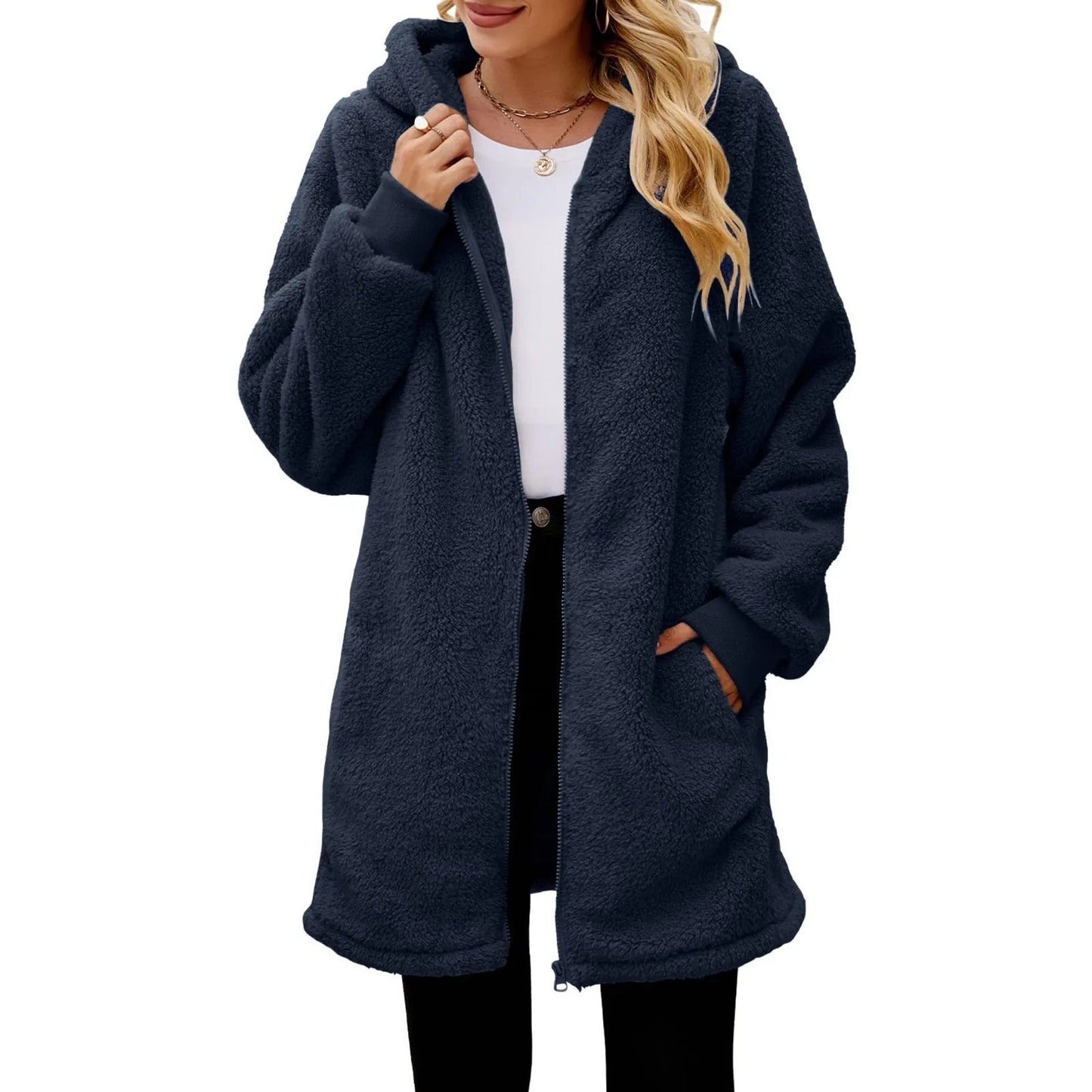 Fleecejacke mit Kapuze für kaltes Wetter