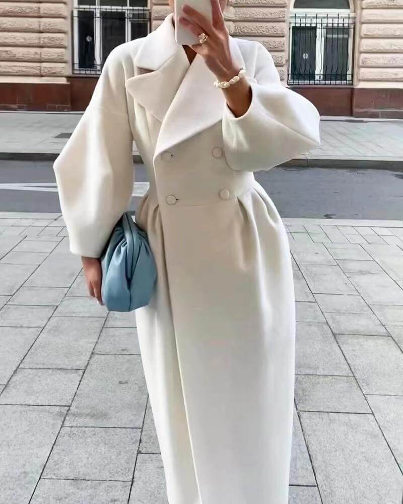 ModeGeist | Damen Stilvoll Laternenärmel Lange Mantel