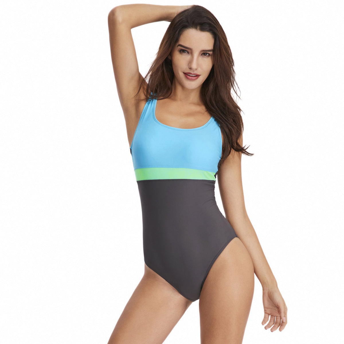 Heidi Mode | Sexy dreieckiger Sport farblich passender einteiliger Badeanzug