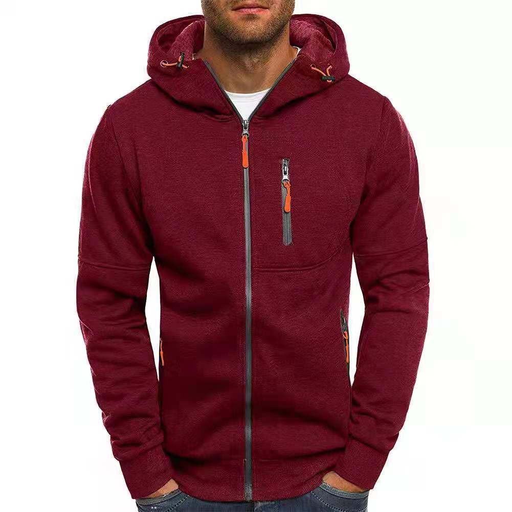 Fleece-gefütterter Kapuzenpullover mit Reißverschluss von Fudus