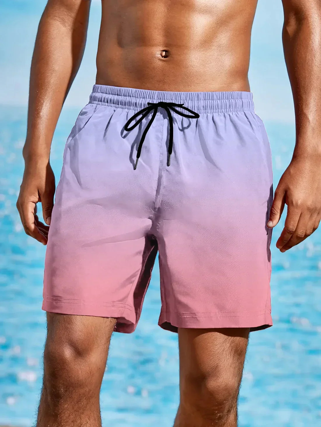 Leo-Muster Strandshorts mit Farbverlauf