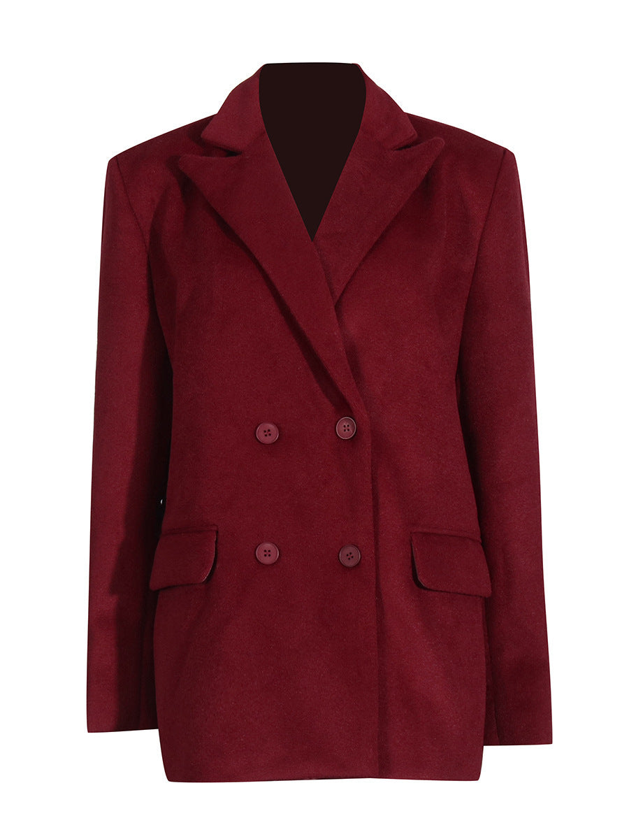 ModeGeist | Warme Damen Wolljacke mit Gürtel und Kurzer Passform