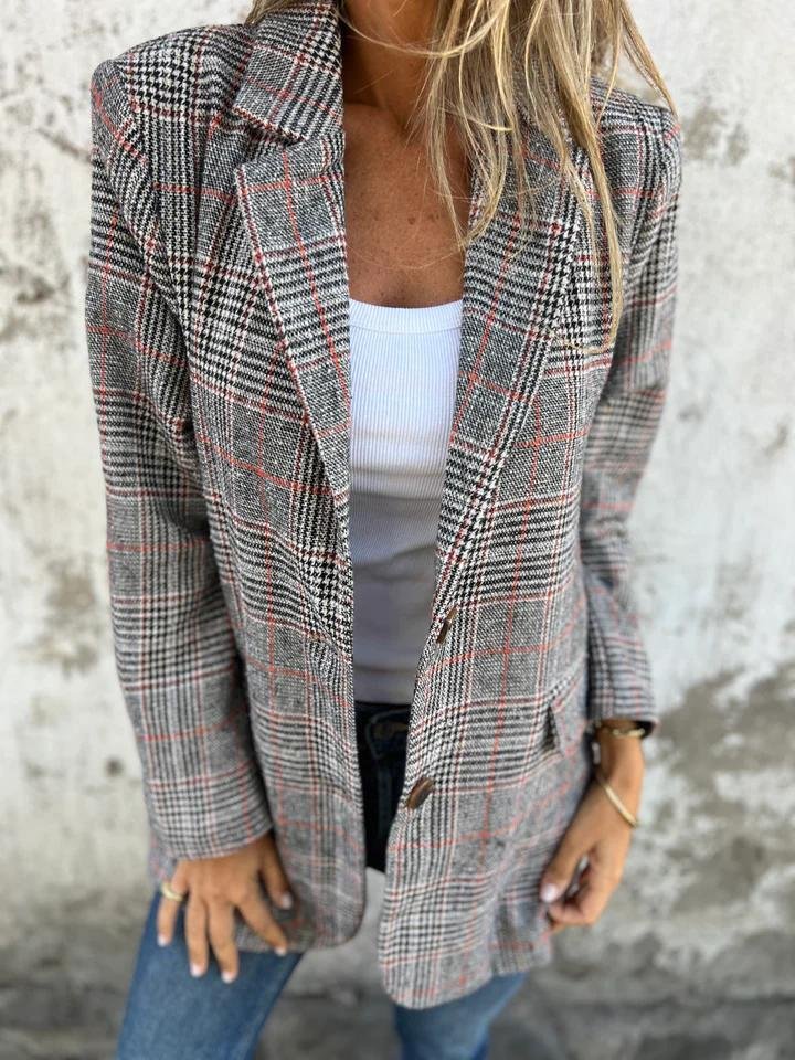 ModeGeist | Stilvolle Damen Winter Kariert Blazer