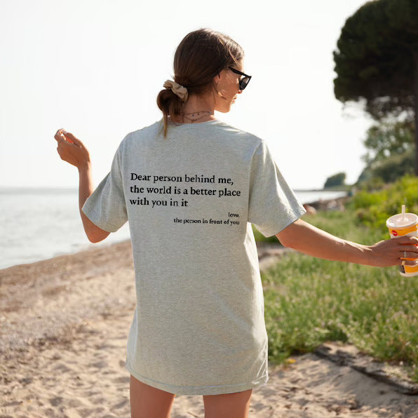 Fudus Damen T-Shirt mit Rundhals und Aufdruck