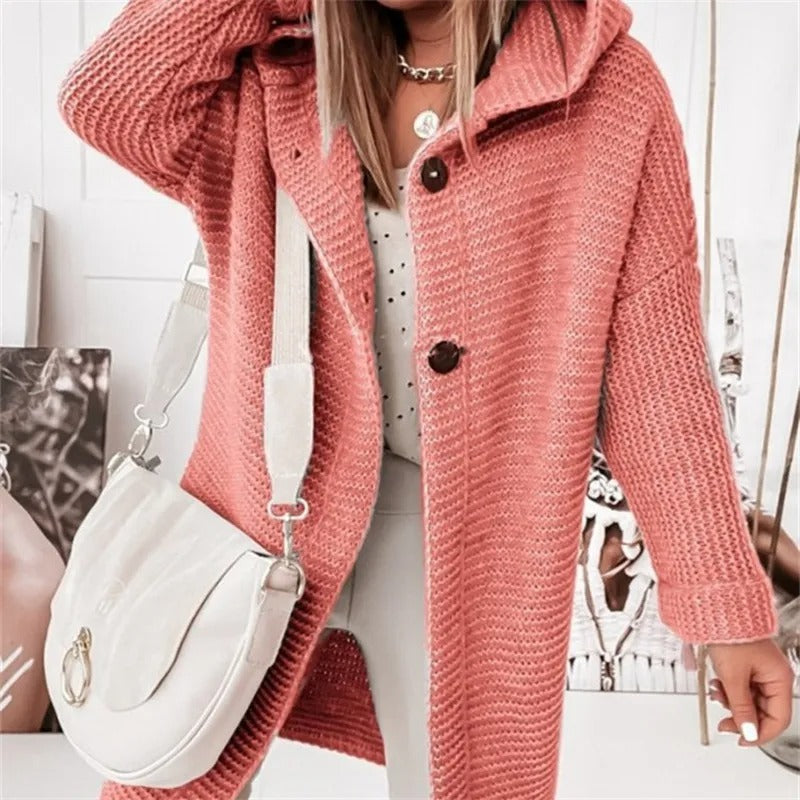 ModeGeist | Damenweste mit Kapuze Cashmere Look Herbst