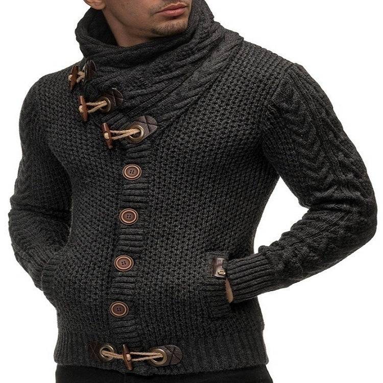 Herren Strickjacke mit asymmetrischem Kragen ModeGeist