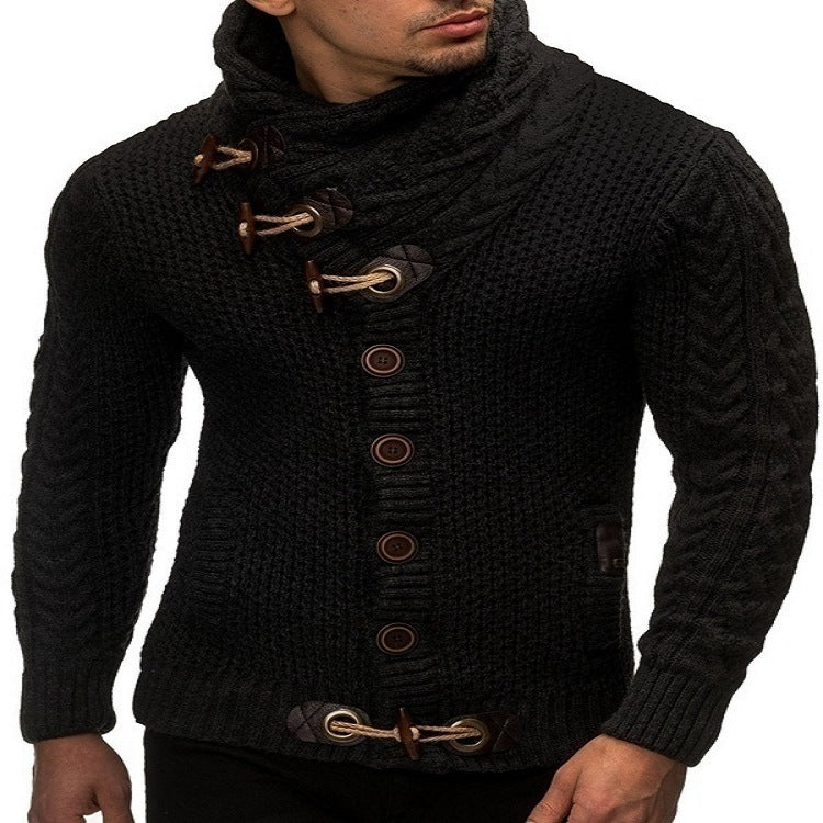 Herren Strickjacke mit asymmetrischem Kragen ModeGeist