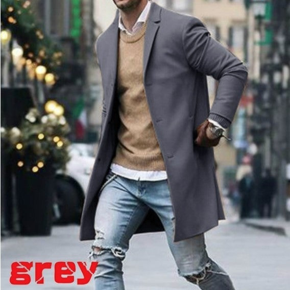 Herren eleganter langer Mantel mit modernem Schnitt ModeGeist