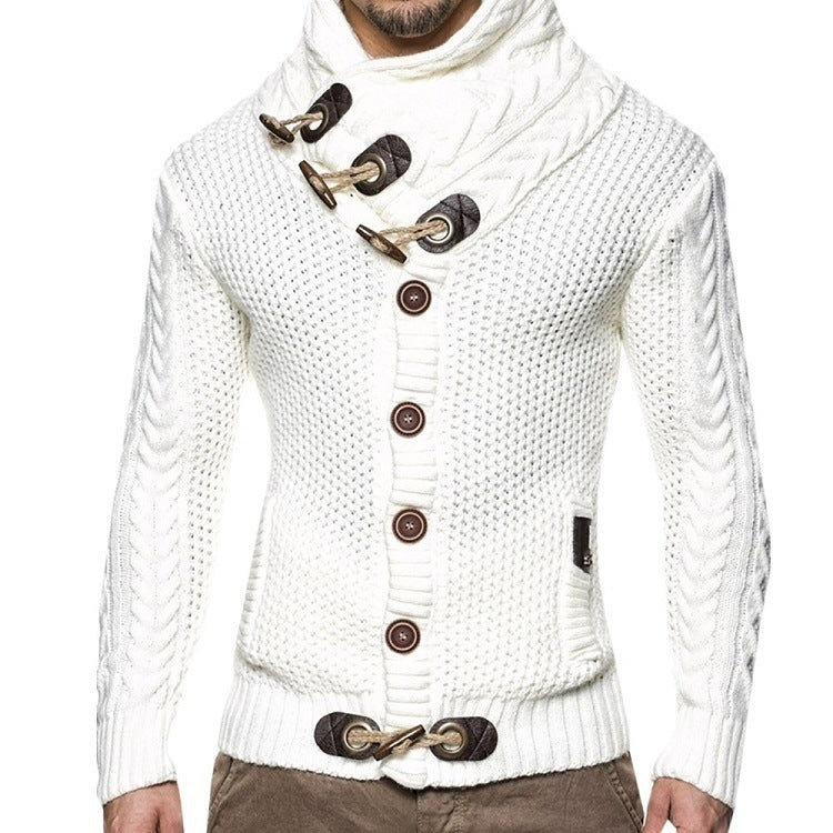Herren Strickjacke mit asymmetrischem Kragen ModeGeist
