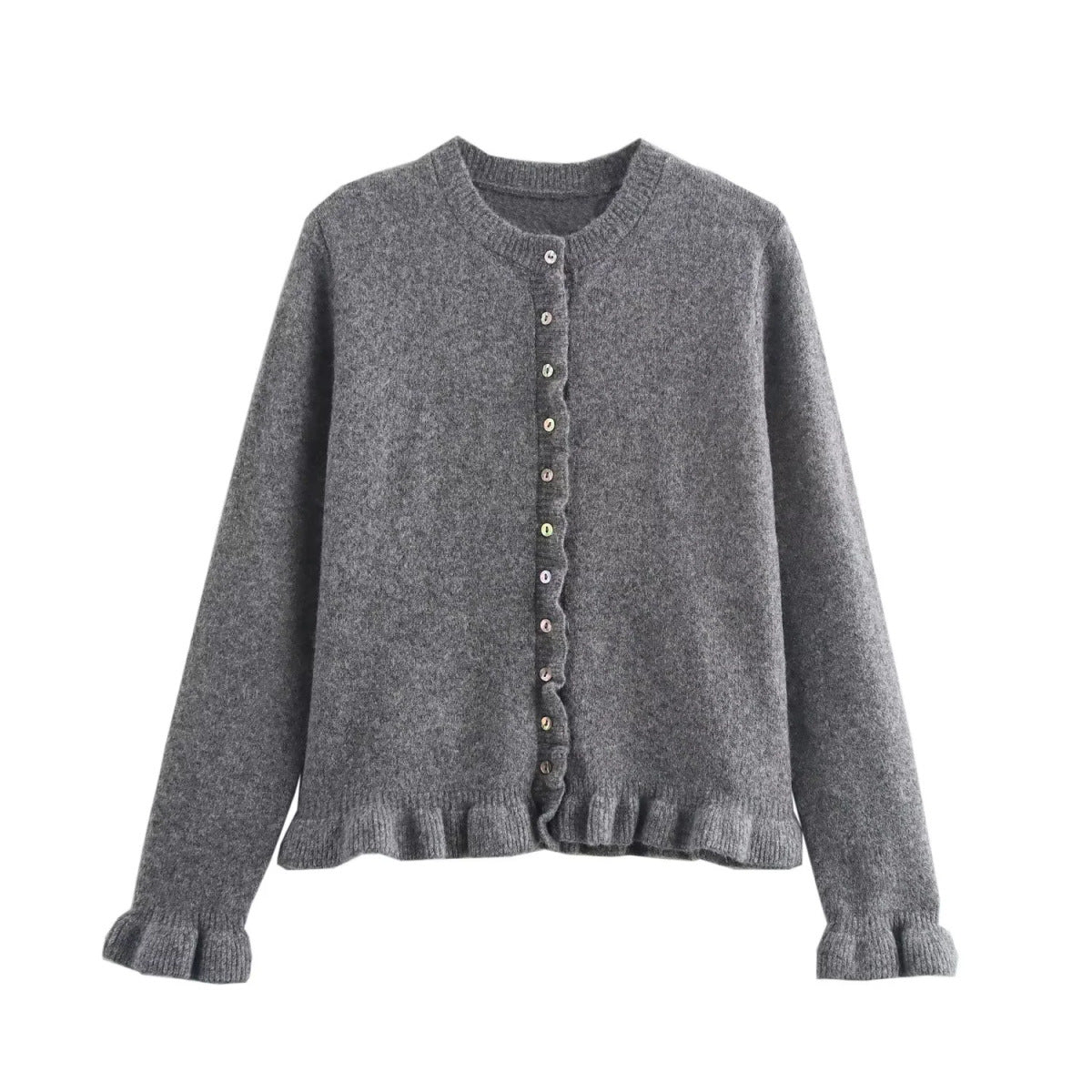 ModeGeist | Damen-Cardigan mit Knöpfen, schickes Lagen-Oberteil