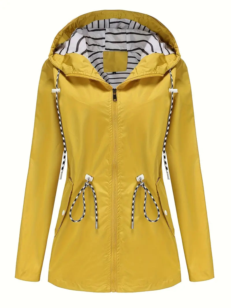 ModeGeist | Regenjacke - Wasserdicht mit Kapuze - Verstellbare Passform - Praktische Taschen