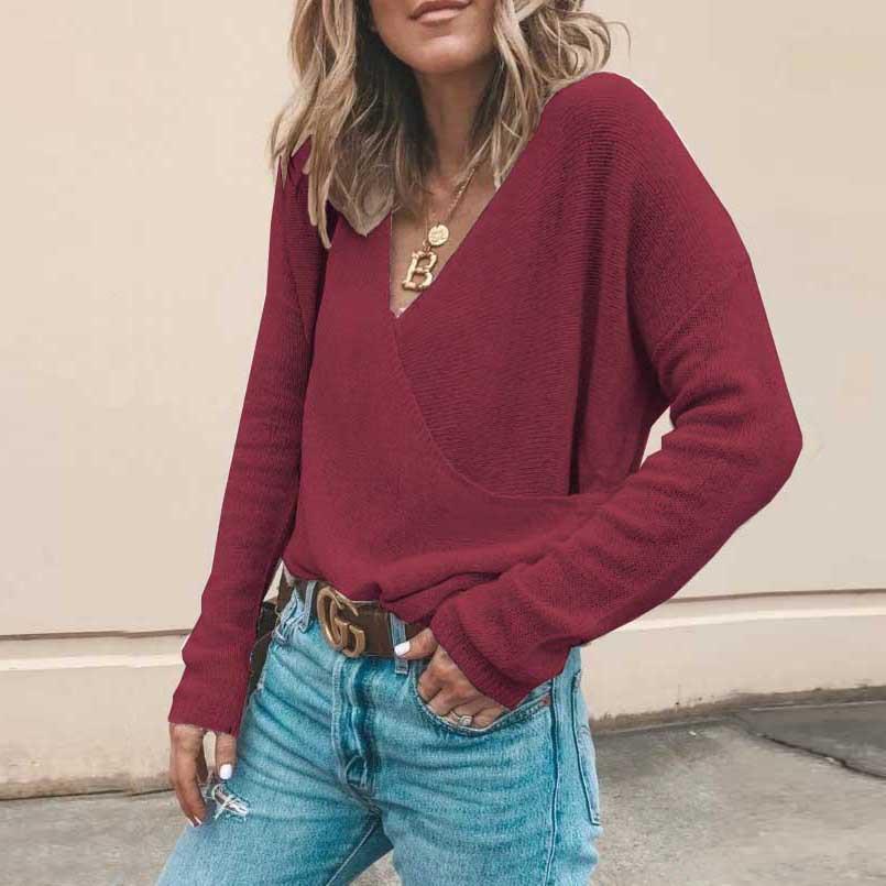 ModeGeist | Lässiger Strickpullover mit V-ausschnitt Weich und Leicht Casual Eleganz