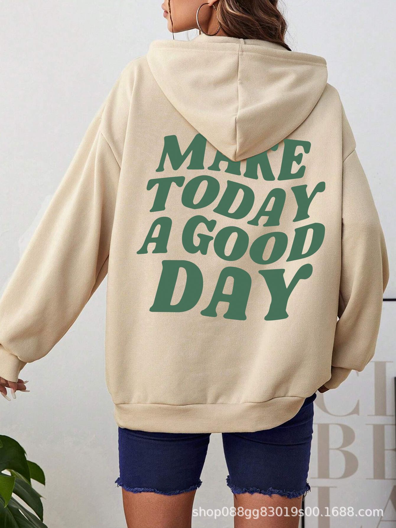 Fudus Kapuzenpullover aus 100% Baumwolle mit Statement-Print