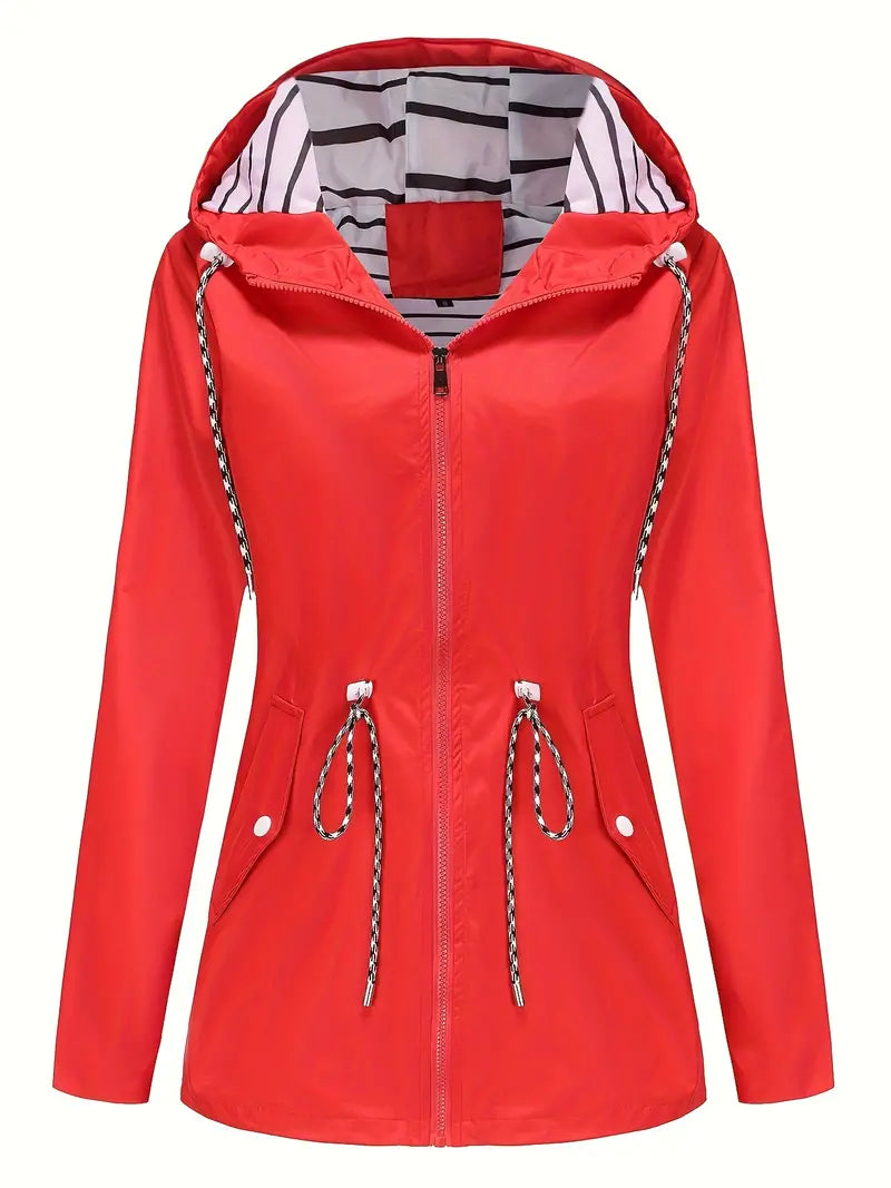 ModeGeist | Regenjacke - Wasserdicht mit Kapuze - Verstellbare Passform - Praktische Taschen