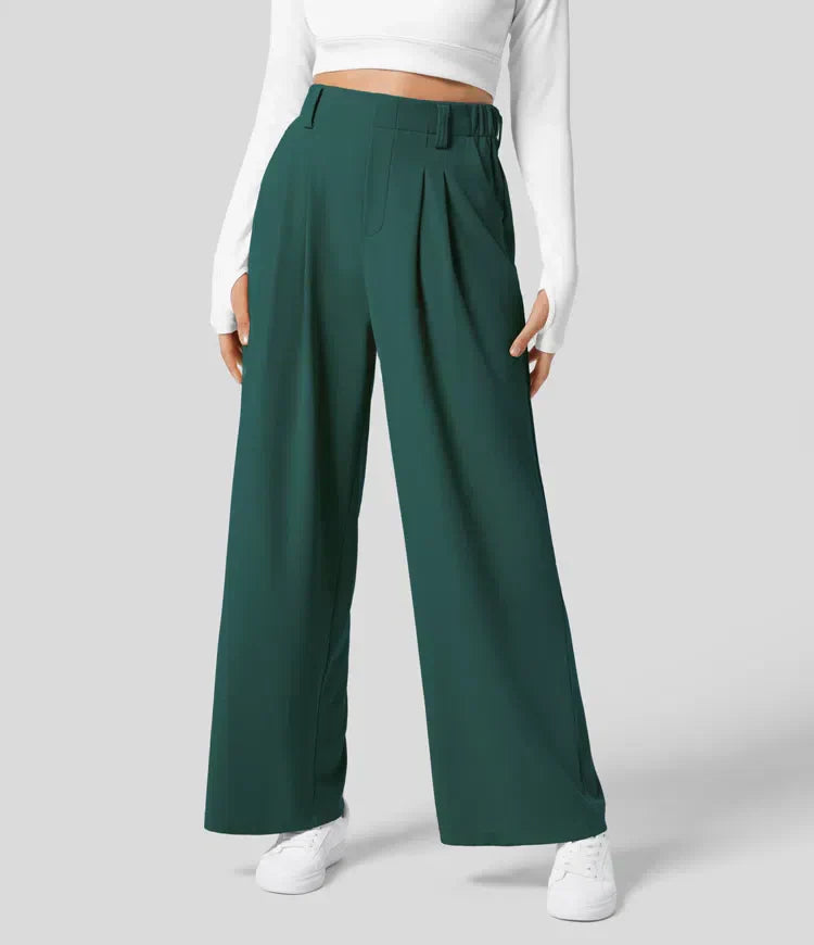 Damen-Waffelhose mit weitem Bein, Modell Lena