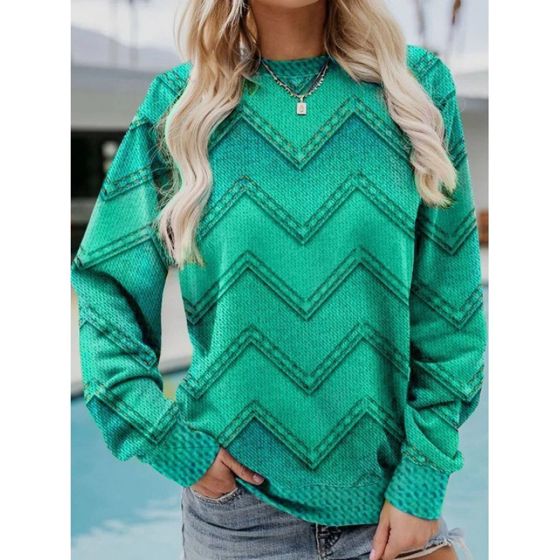 ModeGeist | Lässiges Sweatshirt mit Zigzag-denimlook Weich und Trendy Perfekt für Den Alltag