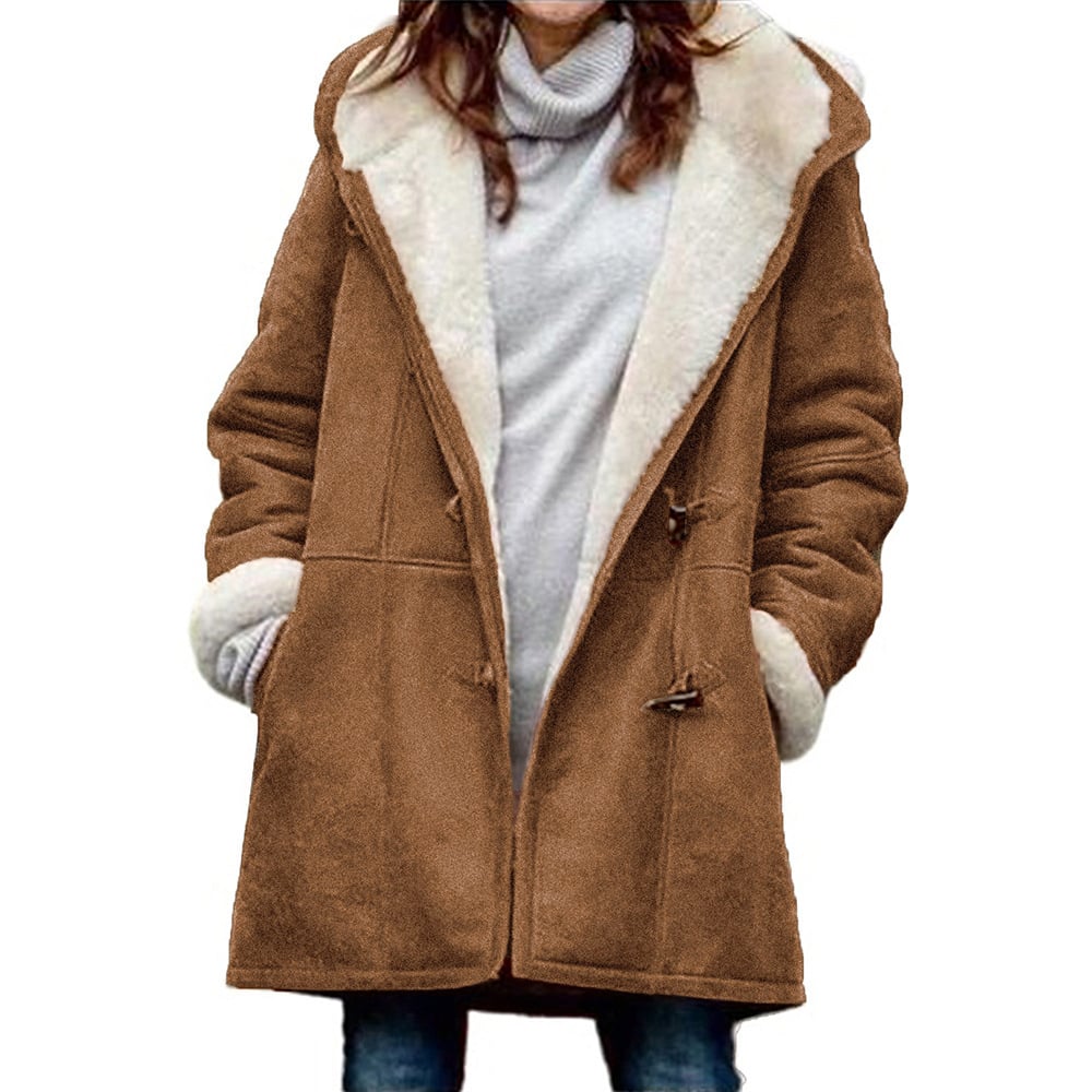 ModeGeist | Warme & Kuschelige Fleece-Damenjacke mit Kapuze
