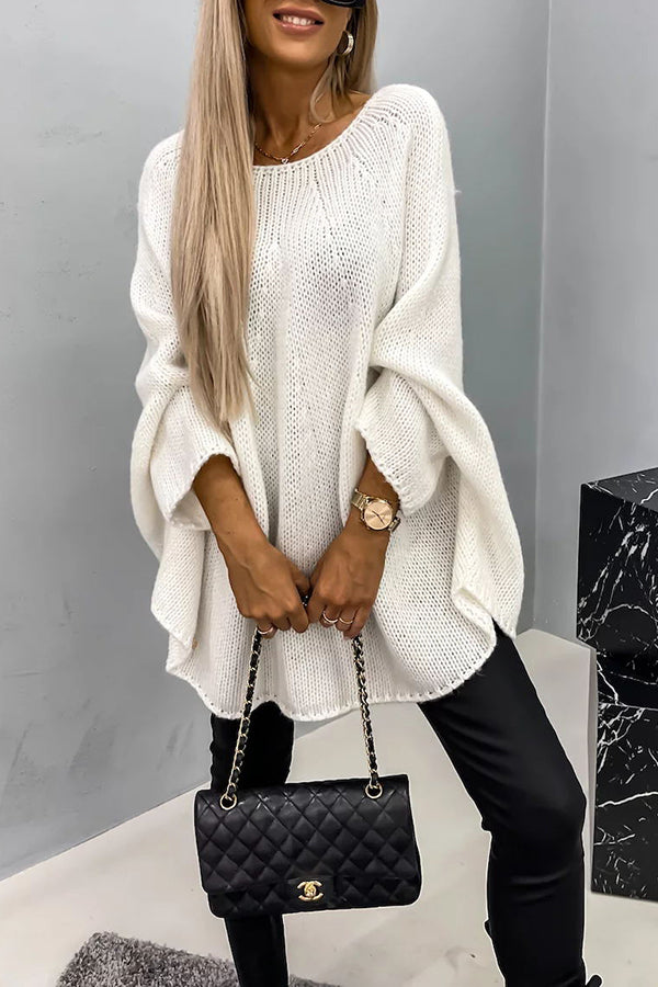 ModeGeist | Vila Rippenstrick Poncho-Bluse