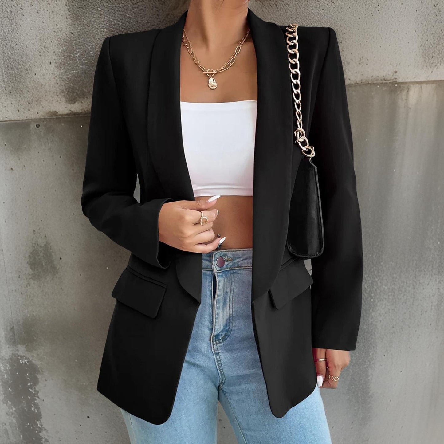 ModeGeist | Stylischer Damenblazer Aus Polyester-Baumwolle