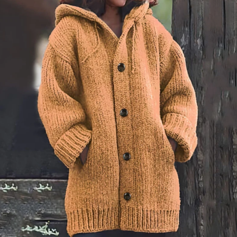ModeGeist | Strickjacke - Oversized Passform - Dickes und Warmes Material - mit Kapuze