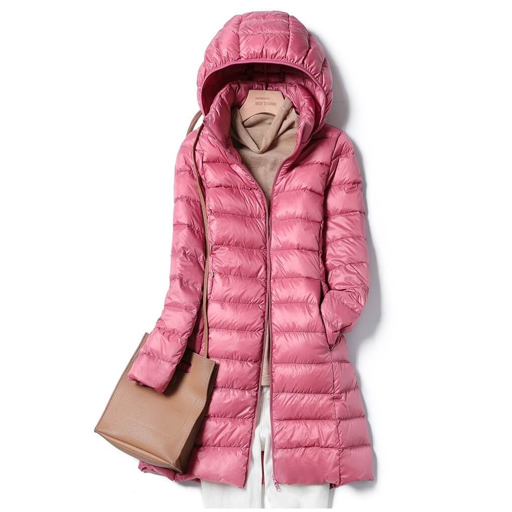 ModeGeist | Leichter Wintermantel mit abnehmbarem Hut für Frauen ideal für die kalte Saison