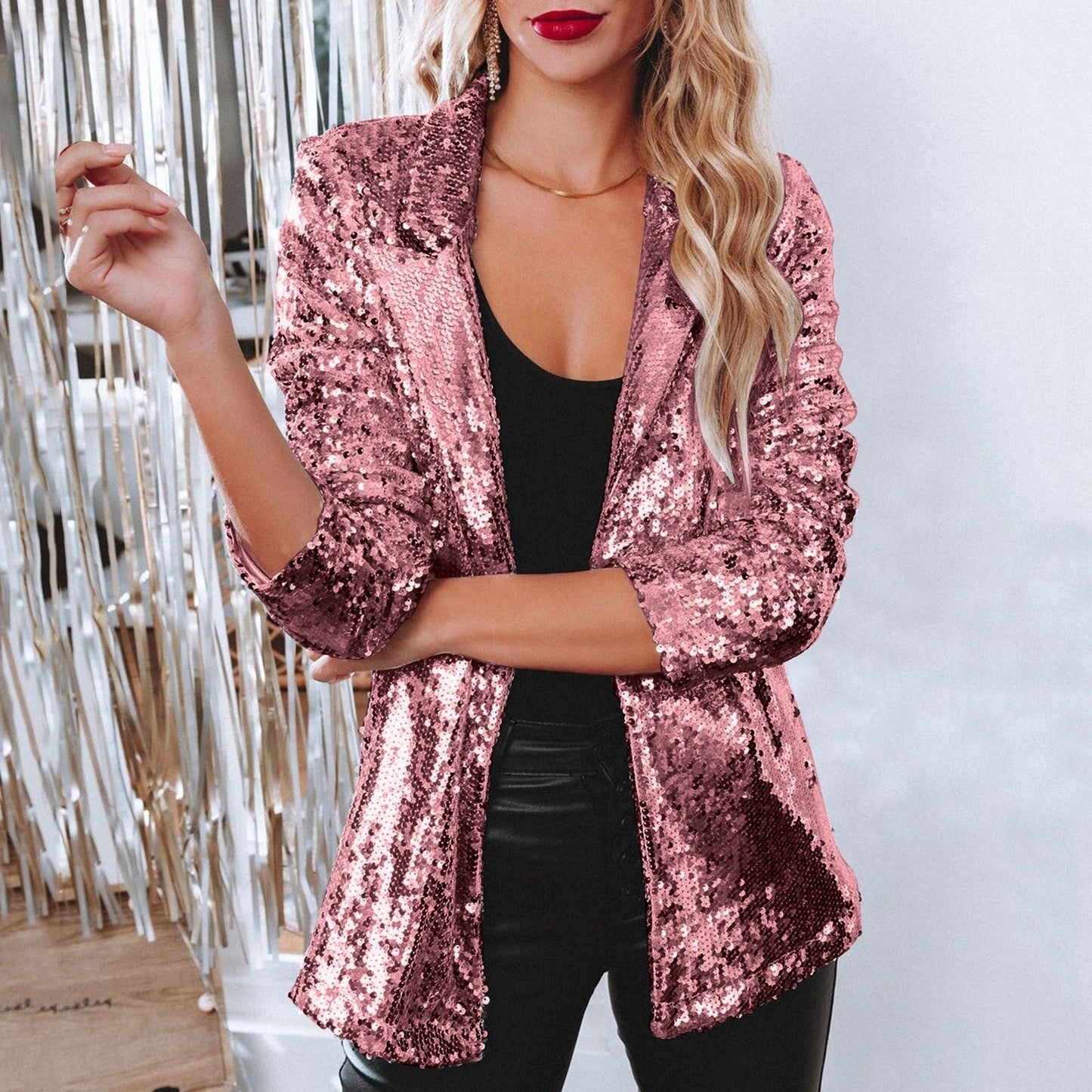 ModeGeist | Glänzender Pailletten-Blazer für Frauen
