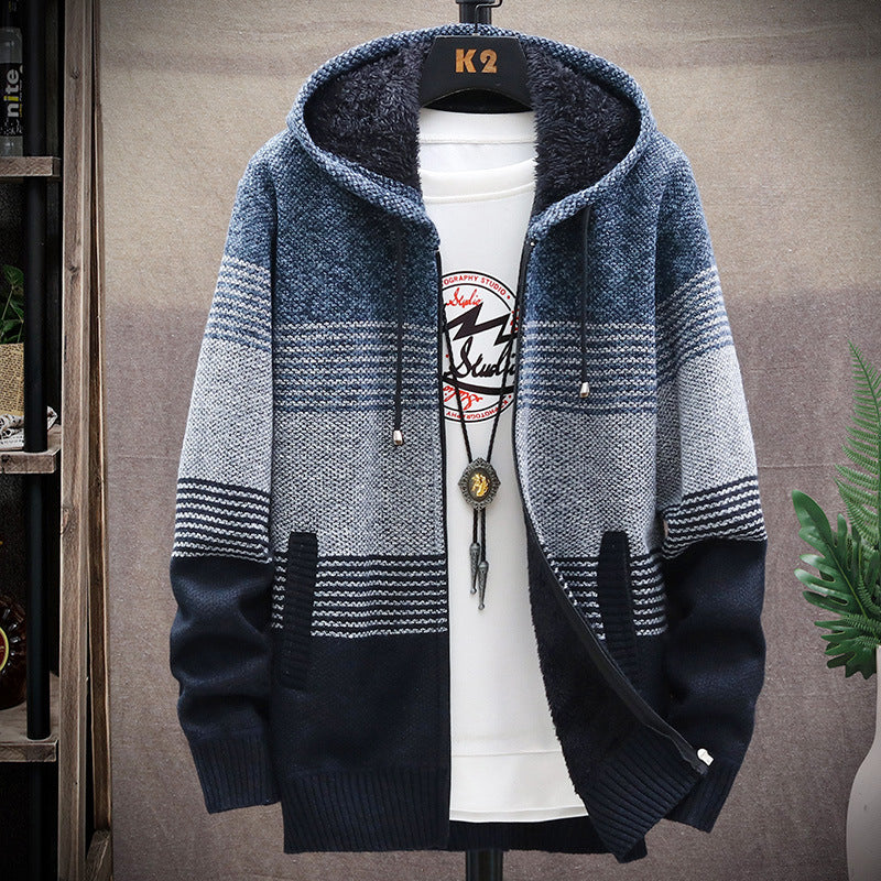 ModeGeist | Lässige lange Jacke mit Kapuze für Männer