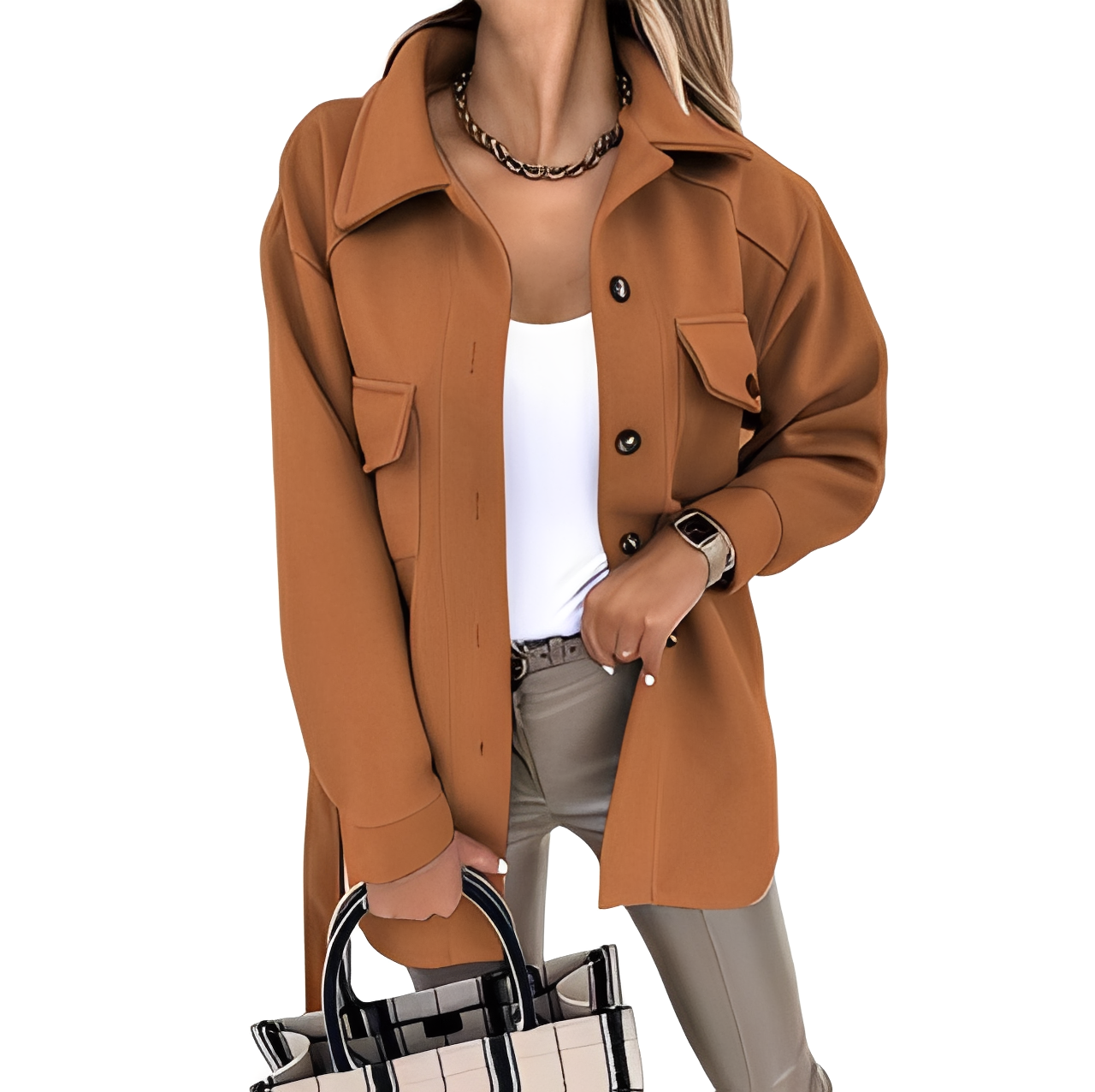 ModeGeist | Elegante Reversjacke mit Knöpfen für Damen