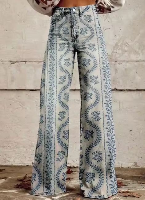 Weite Hose von Paola mit buntem Druck