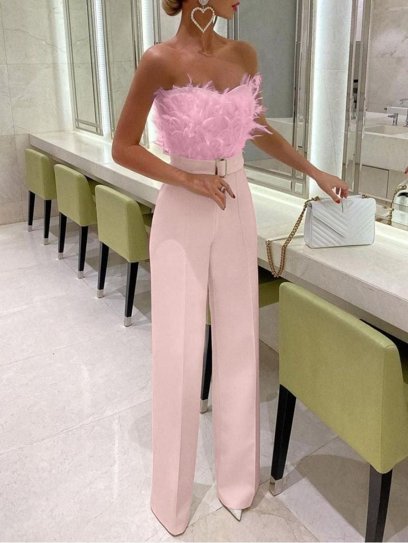 Frola: Edler Jumpsuit mit schmal geschnittenem Oberteil