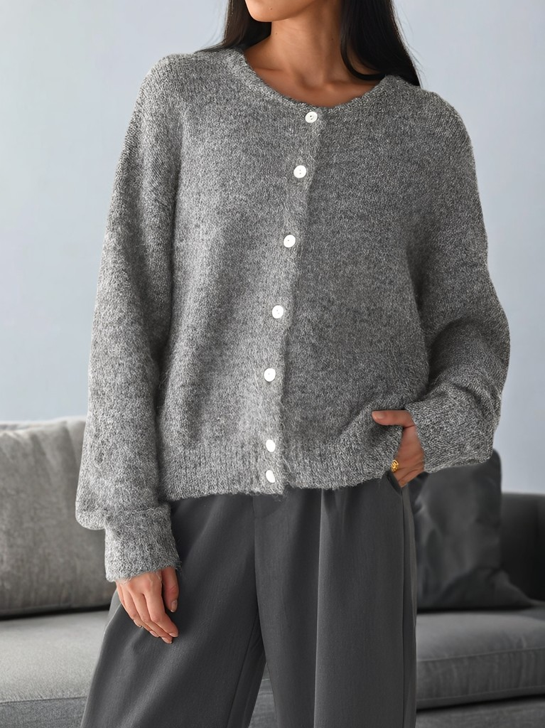 ModeGeist | Vintage Wollmantel mit Knöpfen für Frauen