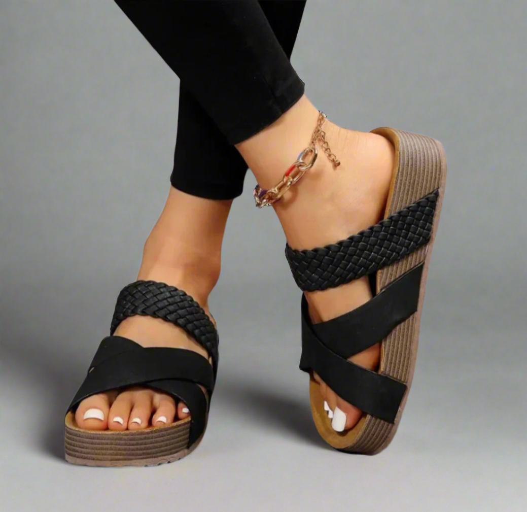 MODEGEIST Damen Komfort-Sandalen Gepolsterte Sohle Verstellbare Riemen