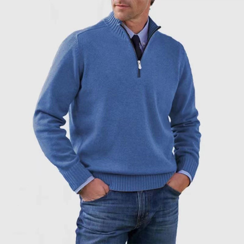 ModeGeist | Herrenpullover Mit Halbem Reißverschluss