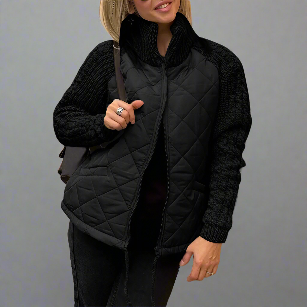 ModeGeist | Jacket mit Gestrickten Ärmeln für Den Herbst