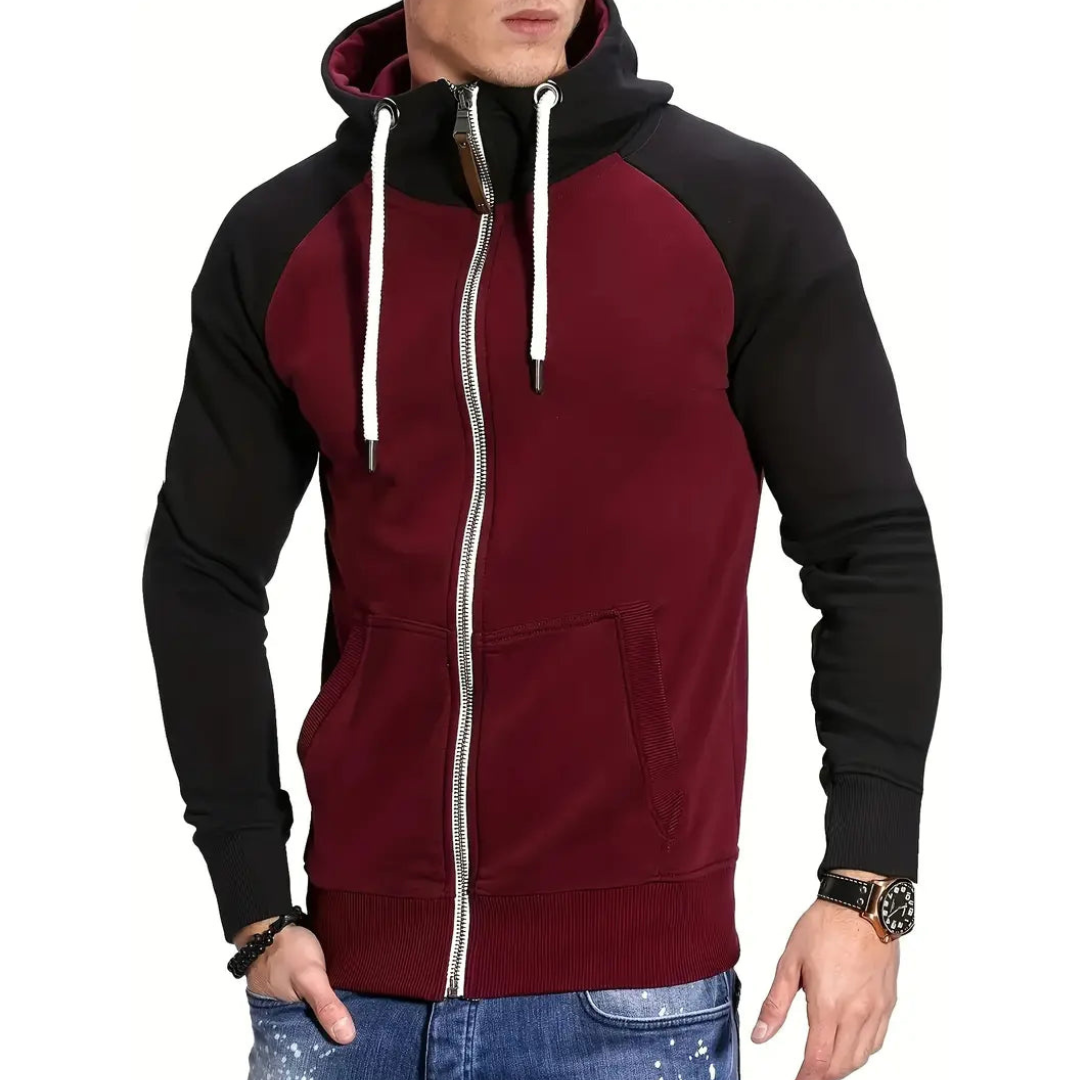 Fudus Kapuzenpullover mit Reißverschluss und Taschen