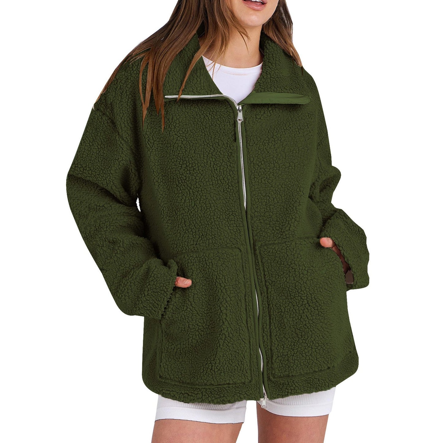 ModeGeist | Locker Wollmantel mit Rollkragen für Damen