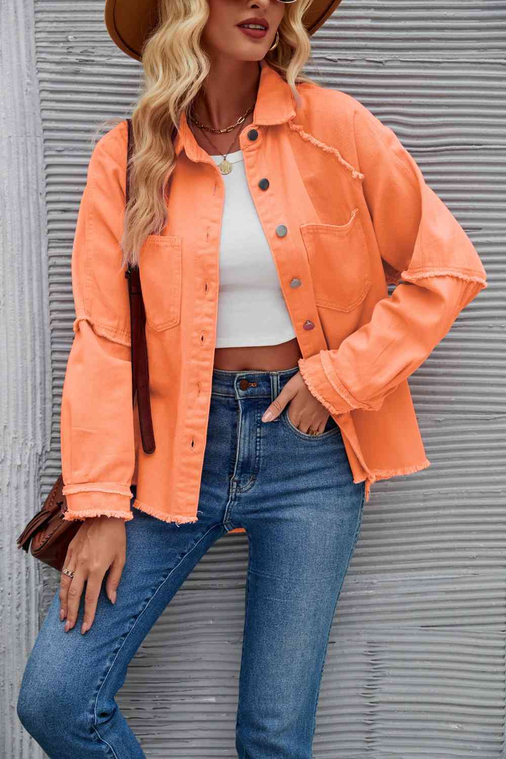 ModeGeist | Raw Hem Kragen Denimjacke