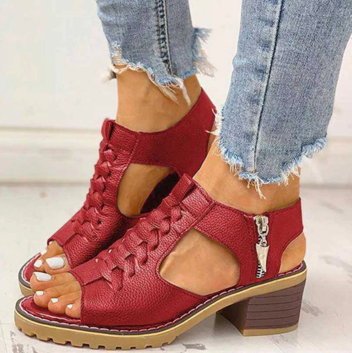 MODEGEIST Damen High-Heel Sandalen Verstellbare Riemen Komfort