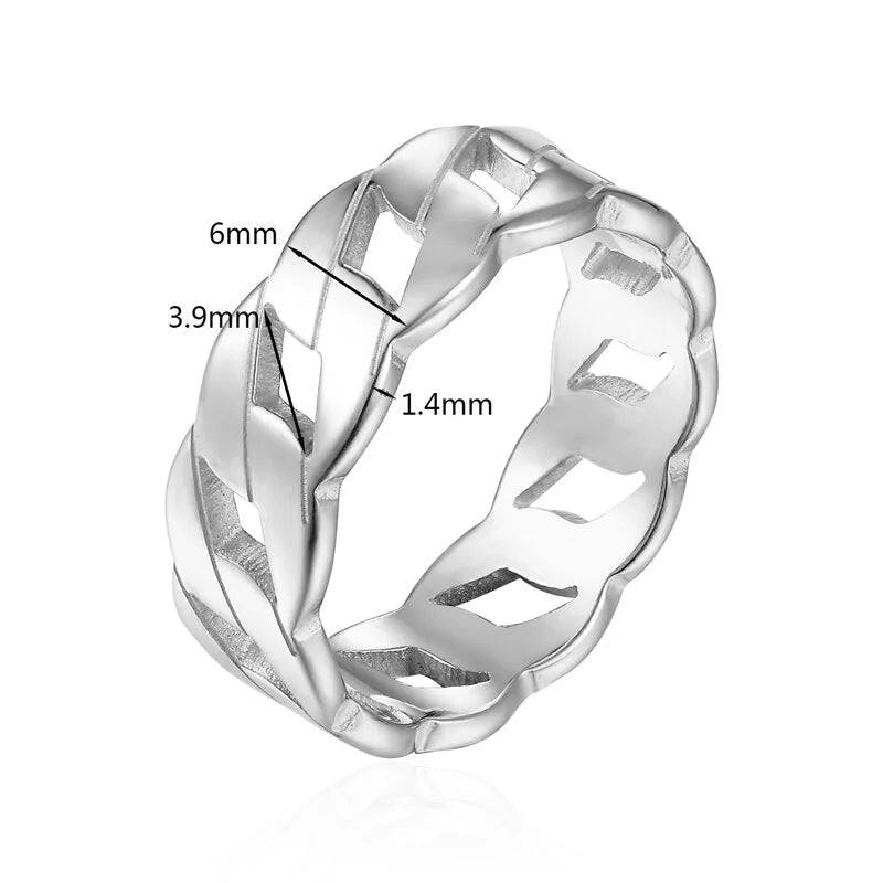 Juliet Ring: Hollow Chain Stainless Steel
