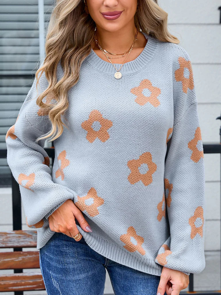 ModeGeist | Strickpullover mit Floralem Musterdesign