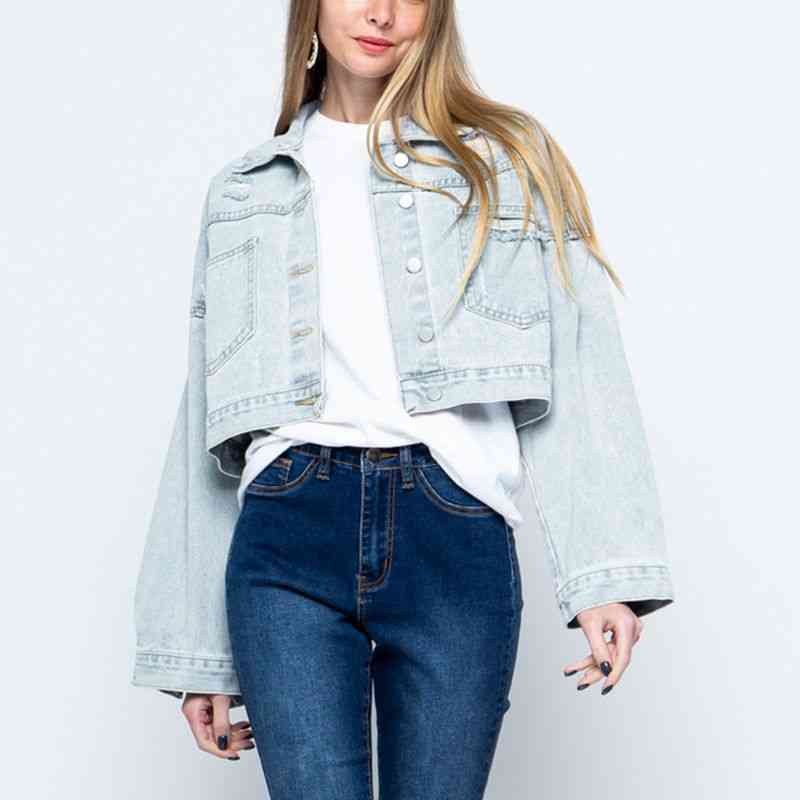 Moderne Denimjacke von Sermar mit Kragen
