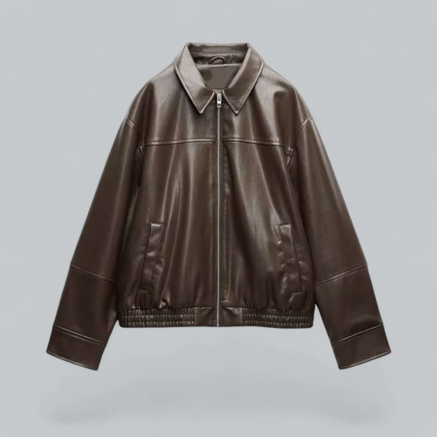 ModeGeist | Damen Vintage Stil Kunstlederjacke