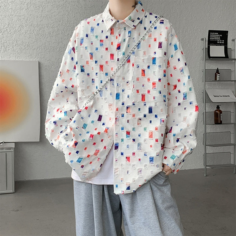 Fudus Freizeit-Langarmshirt mit Destroyed-Look