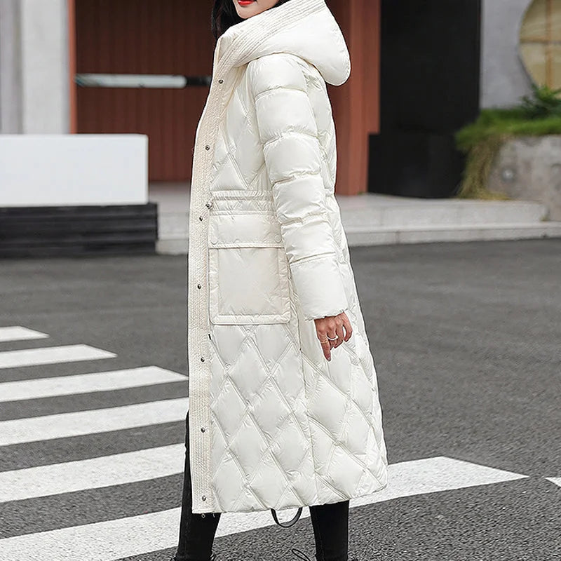 ModeGeist | Winter Lange Gefütterte Jacke für Damen Ideal für Kaltes Wetter